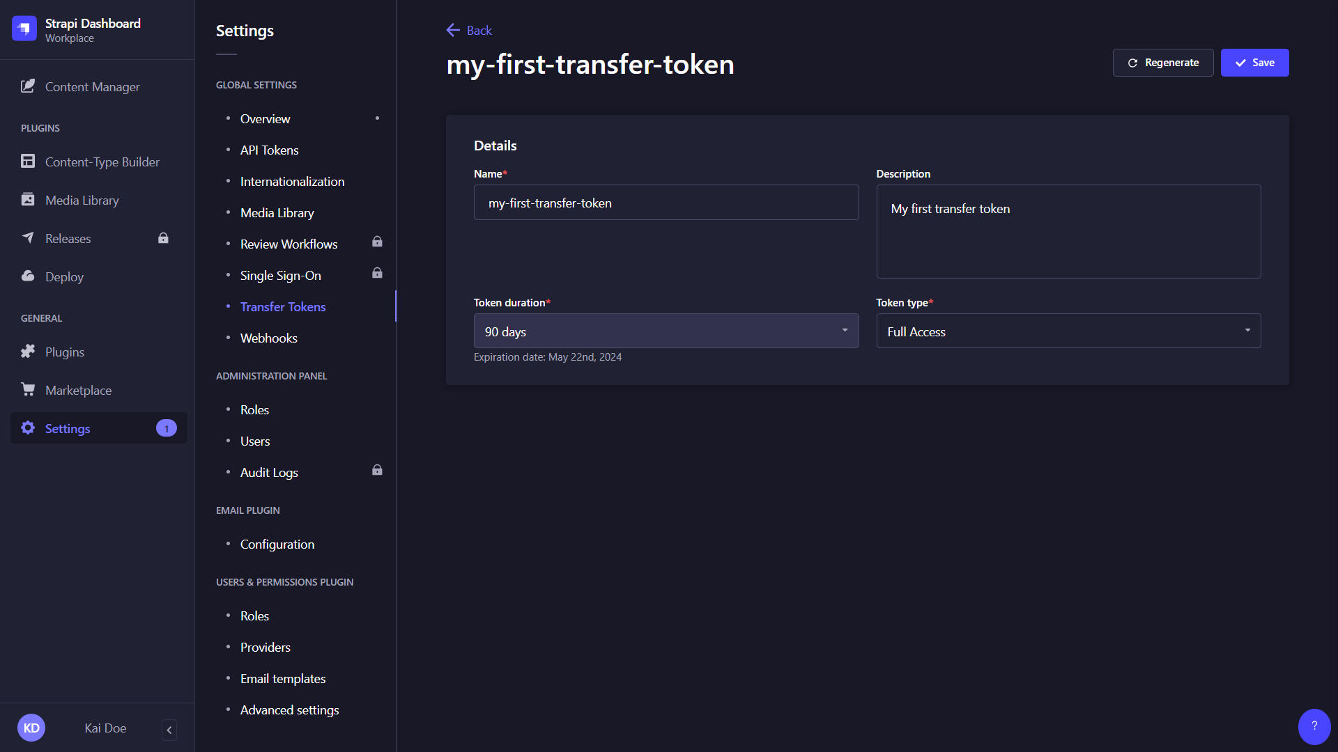 Custom Transfer Token